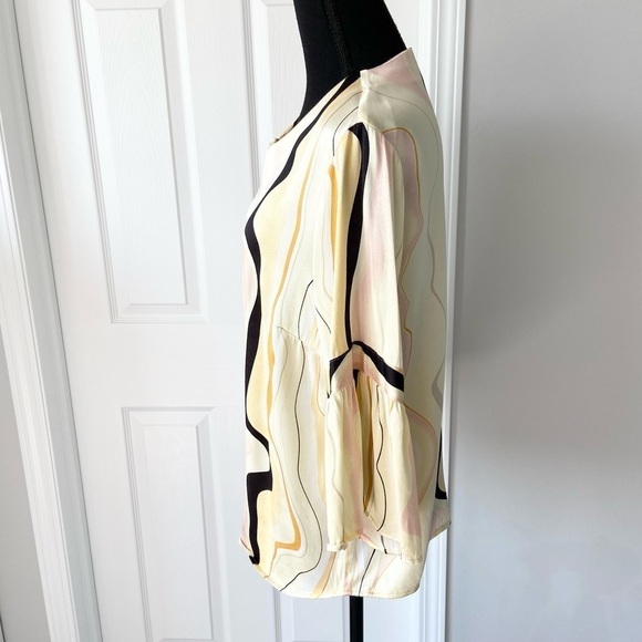 Culture Bell Sleeve Satin  Blouse - Picture 2 of 15